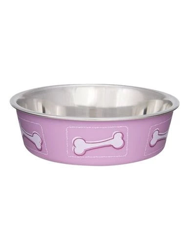 Loving Pets Bella Metallic Pet Bowl for Cats, Coastal Pink, Small